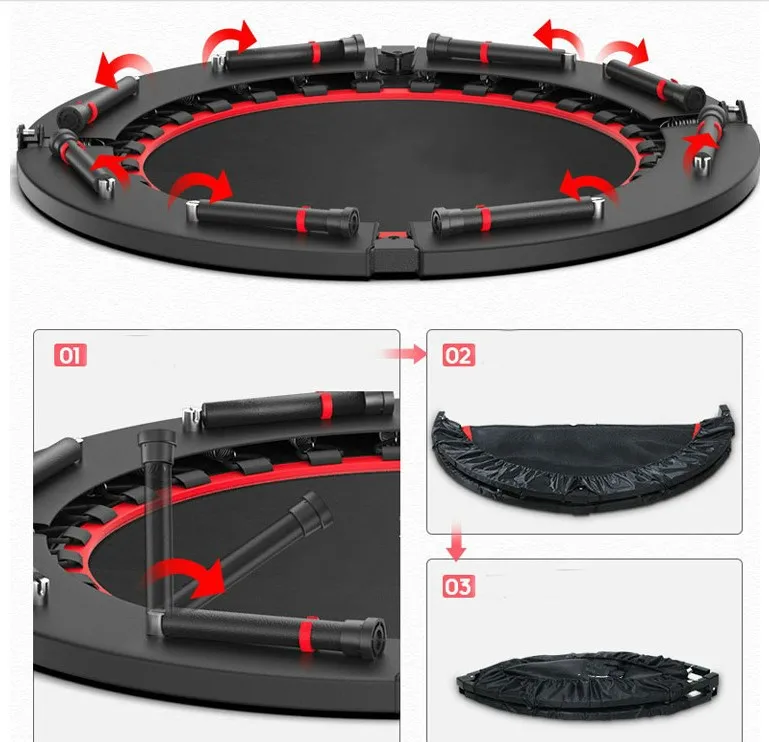 Hot sale safety indoor fitness exercise mini jump bed kids folding trampoline