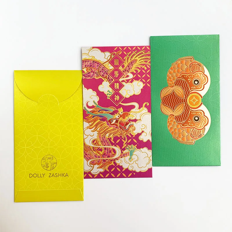 Luxury Custom Made Luna New Year Gift Wedding Hong Bao Lucky Money Ang Pow Wallet Cute Red Packet Envelope Manufacturer