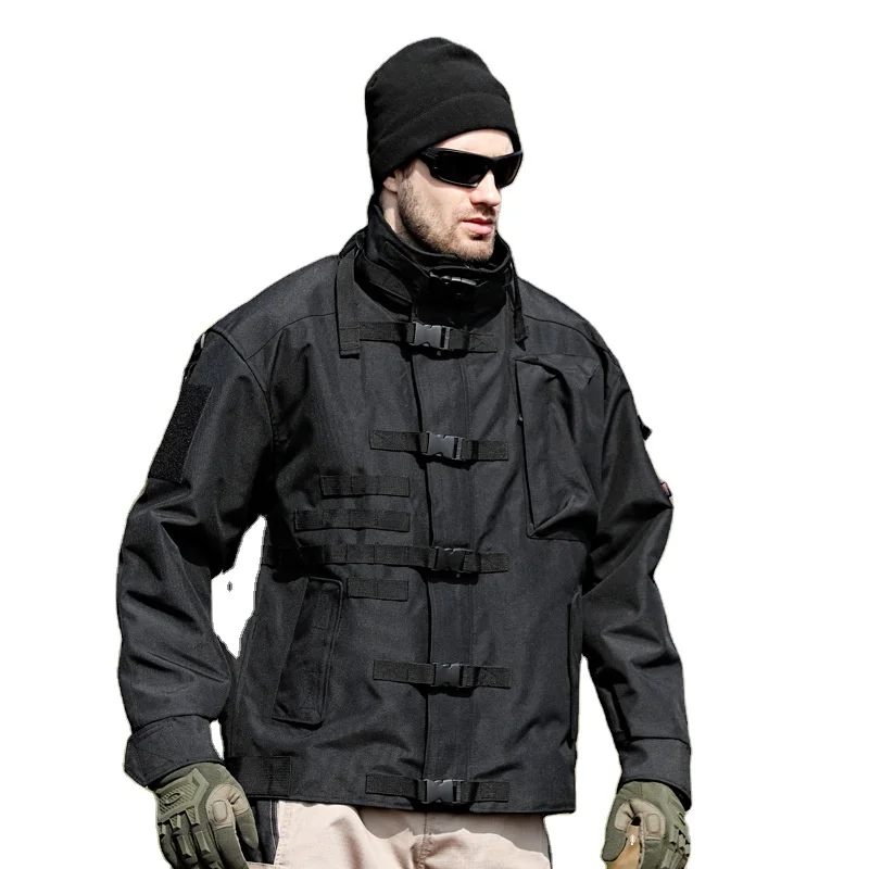 Outdoor scratch resistant and wear-resistant cycling and mountaineering multi pocket jacket.motorcycle s.windproof jacket