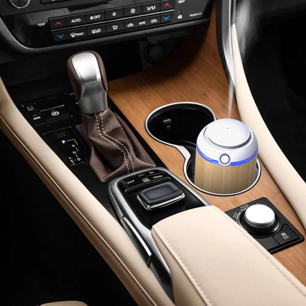 Super Luxury Waterless Diffuser Cordless Car Essential Oil Diffuser Auto Start -stop Car Air Fresher USB Car Diffuser