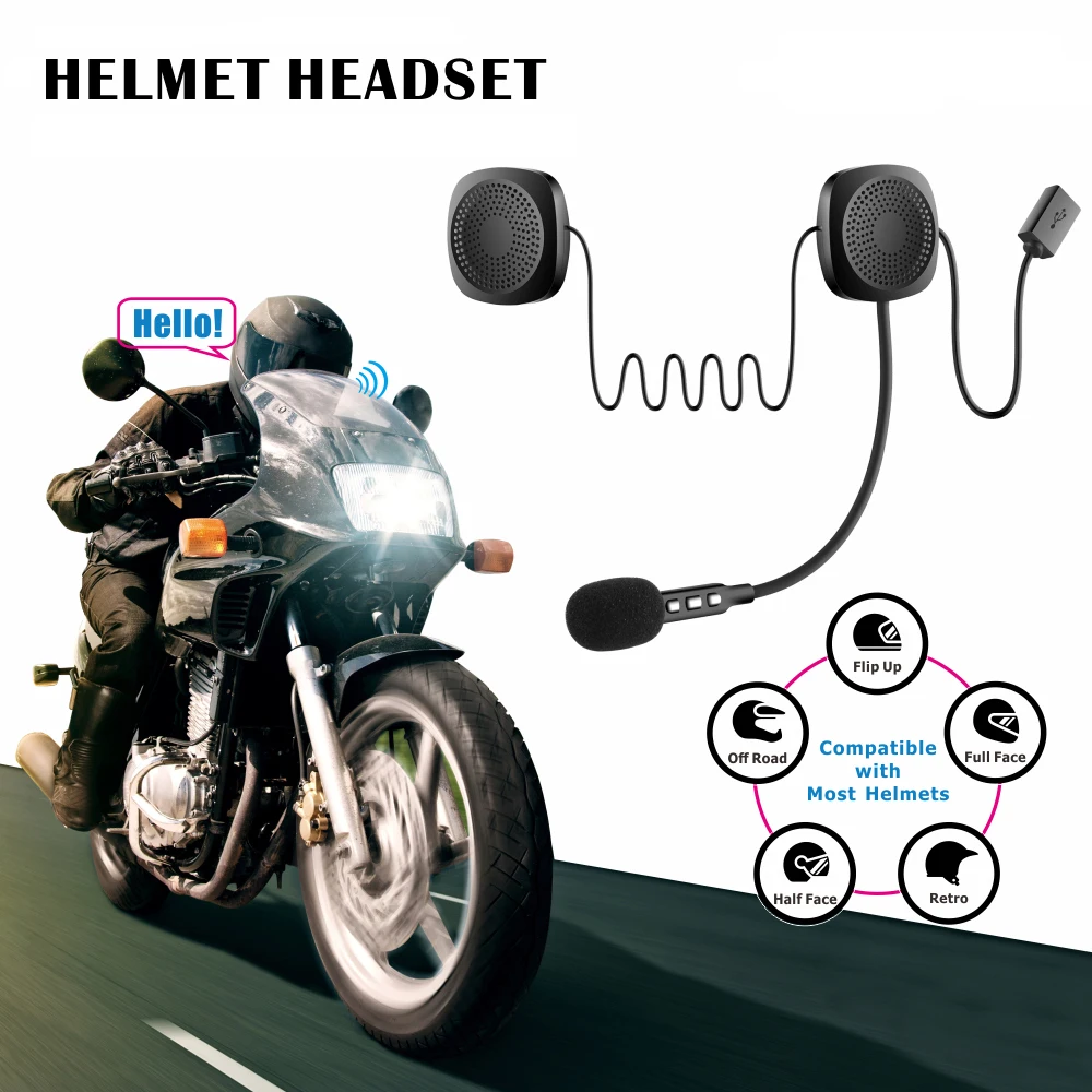 Motorcycle Helmet Headset Hands Free for Talking Receiving GPS Voice Instructions