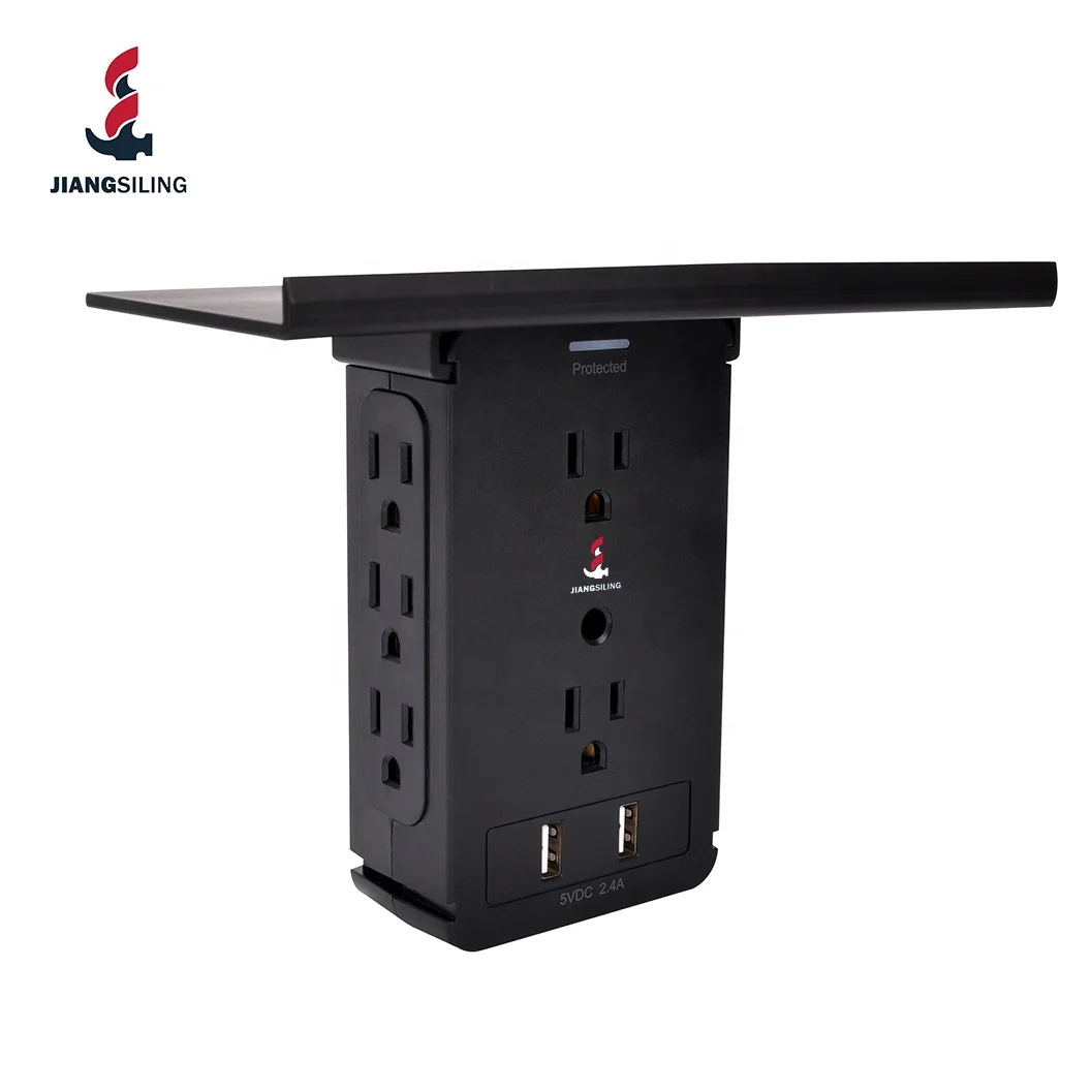 
New Arrival AC Outlet USB Wall Charger Outlet Extender Surge Protector Wall Socket 