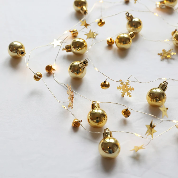 
Золотистый Сферический колокольчик, 2 м, 20 светодиодов, водонепроницаемая уличная водонепроницаемая лампа diwali, декоративные светильники, украшение светодиодной ленты 