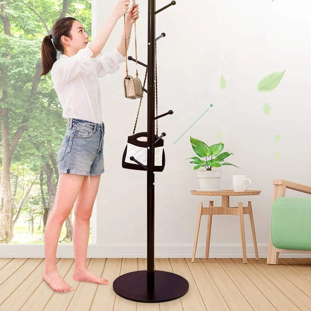 Металлическая 6 крючков, устойчивая круглая Базовая полка для пальто, шляп, сумок, пальто, стойка для пальто