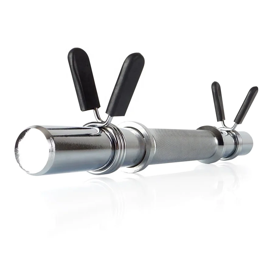 Weightlifting Chrome Solid Steel Fits 1 Inch Standard Plates Regular Dumbbell Handle With Smooth Ends