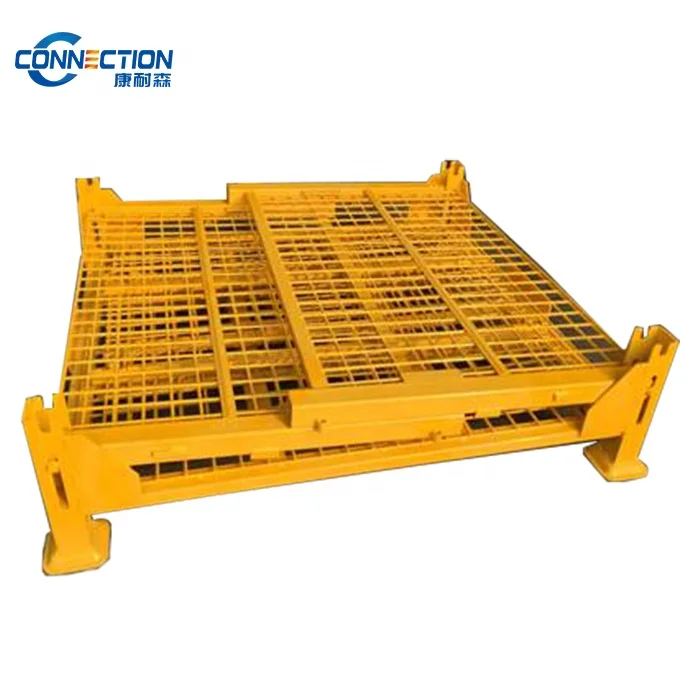 Большая Металлическая складная проволочная Стальная Сетчатая транспортная клетка для склада большая сетка