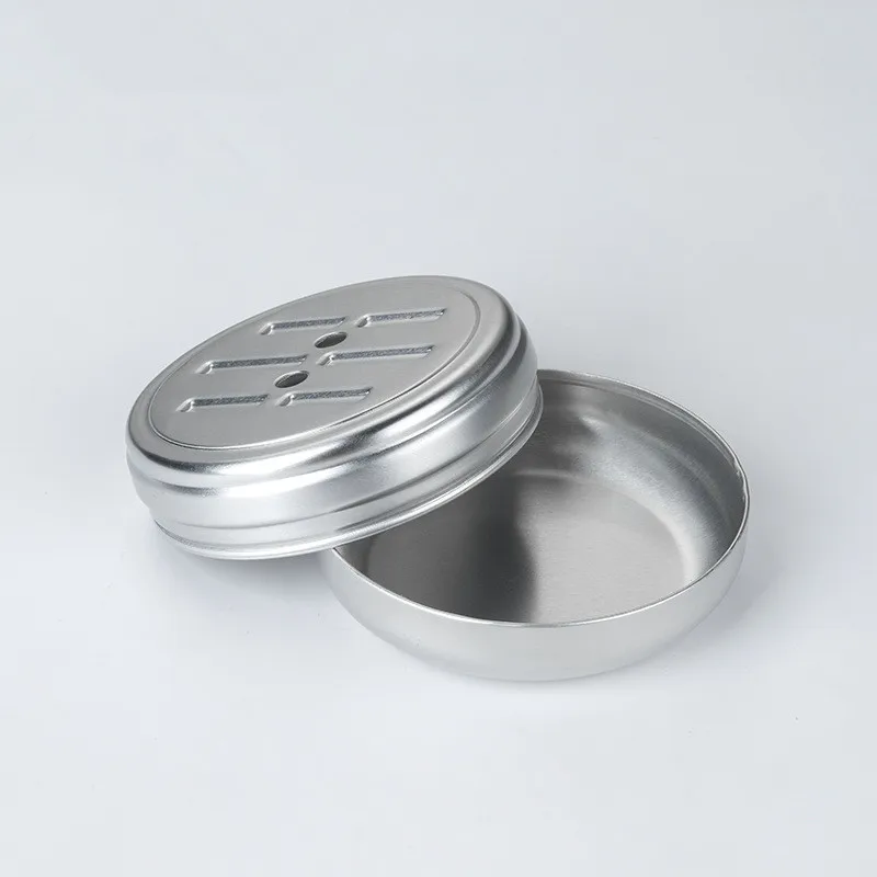 Custom Logo Round Metal Tin Jar Soap Box Holder Aluminum Travel Soap Box Small Bar Soap Container with Lid