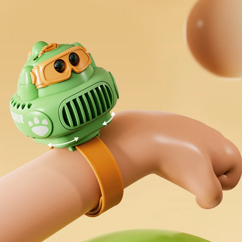 New Summer Educational Dinosaur Watch Cartoon 360 Degree Flip Dynamic Projection Fan Toys For Kids