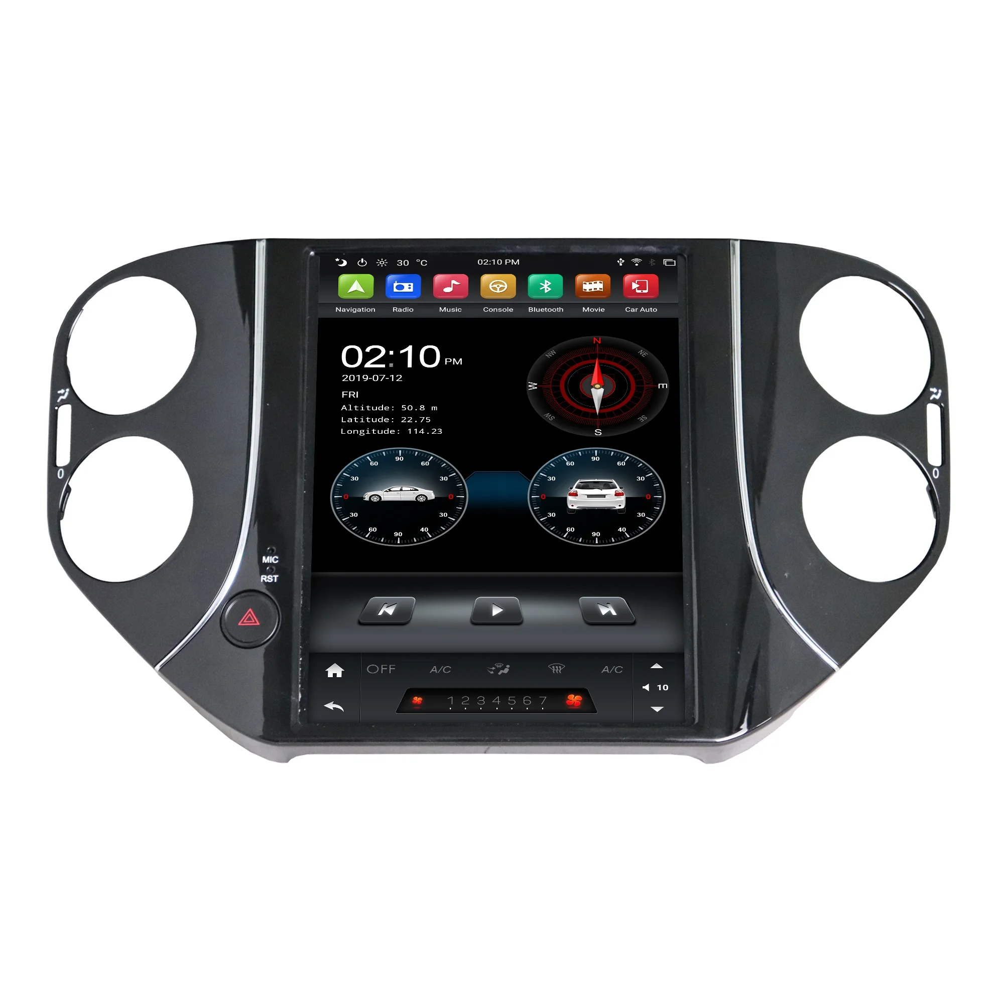 Klyde KD-97024 car tesla style radio touch screen PX6 64gb car dvd player for Tiguan 2010 2011 2012 2013 2014 2015 2016