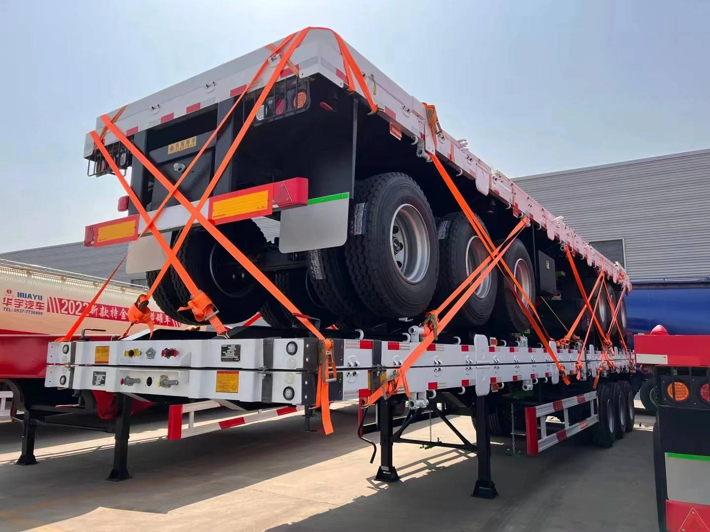 Pay load 50 tons 3 axles 40ft flat bed trailer