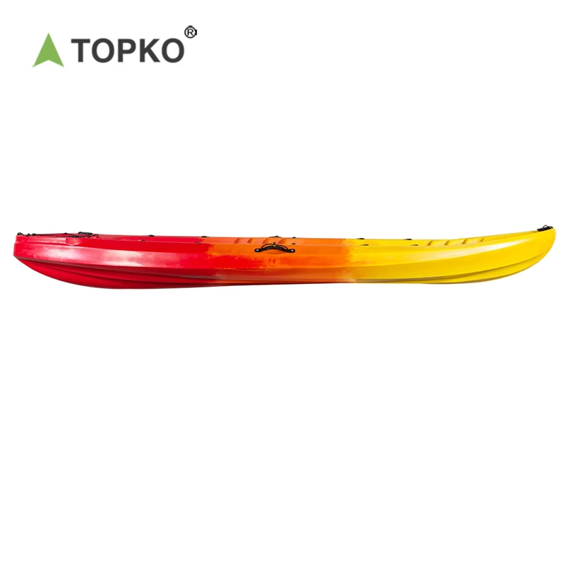 TOPKO buy cheap pvc inflatable foldable canoe kayak sea surfing fishing boat single seat pedal rowing boats for sale prices