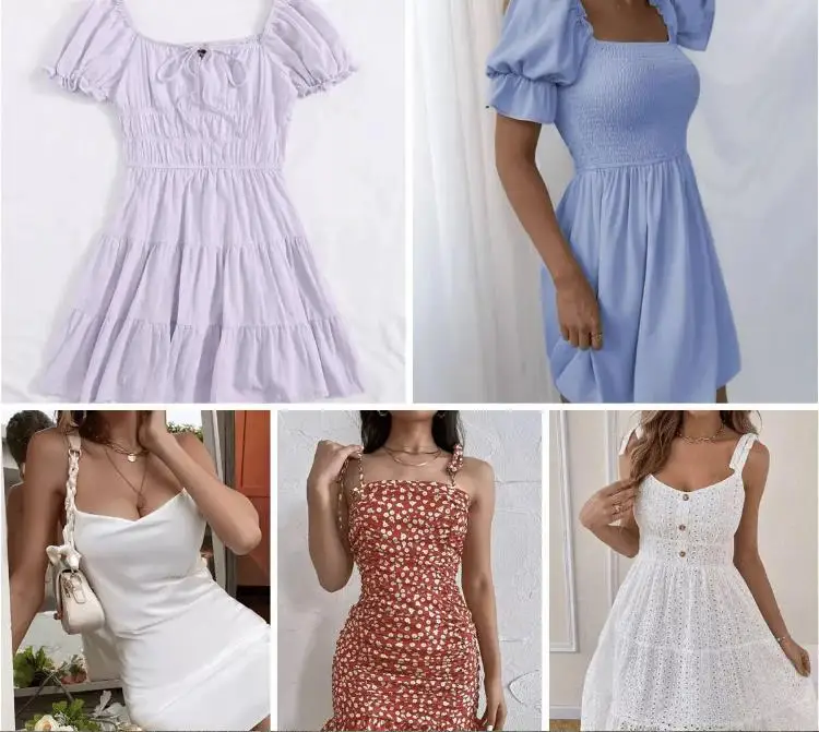 Hot Selling Multiple Styles Shein  Brand Women Casual Dresses shirt Discount Apparel Stock Clothes in bulk