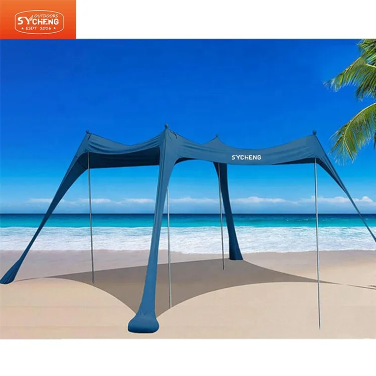 UPF 50+ Light Sunshade Pop Up Beach Tent, Portable Premium Outdoor Shade Beach Tent Sun Shelter With Sand Shovel/