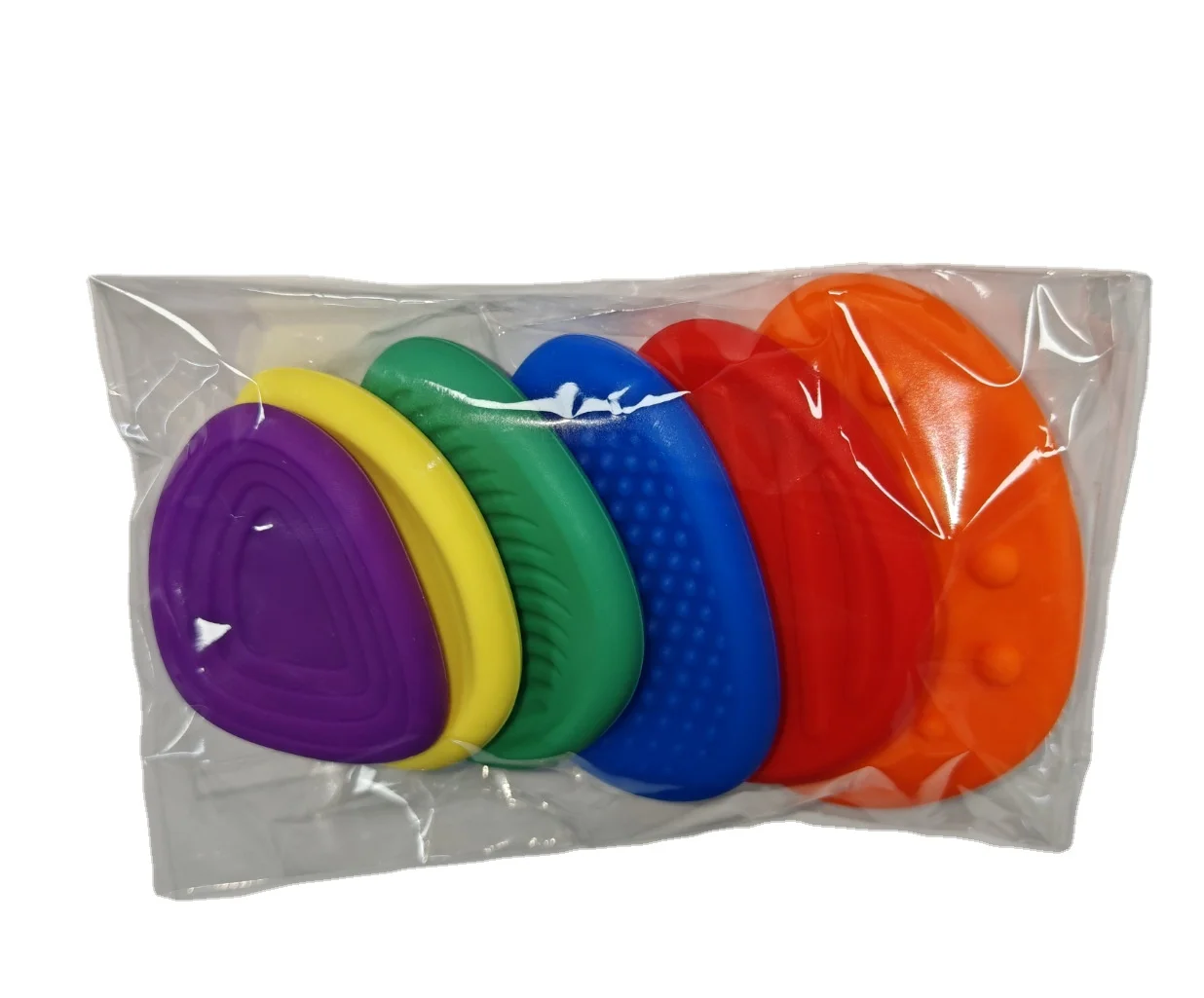 6-Pack Textured Soft Silicone Worry Stones Kids Calming Down Fidget Stress Toys for Anxiety Relief