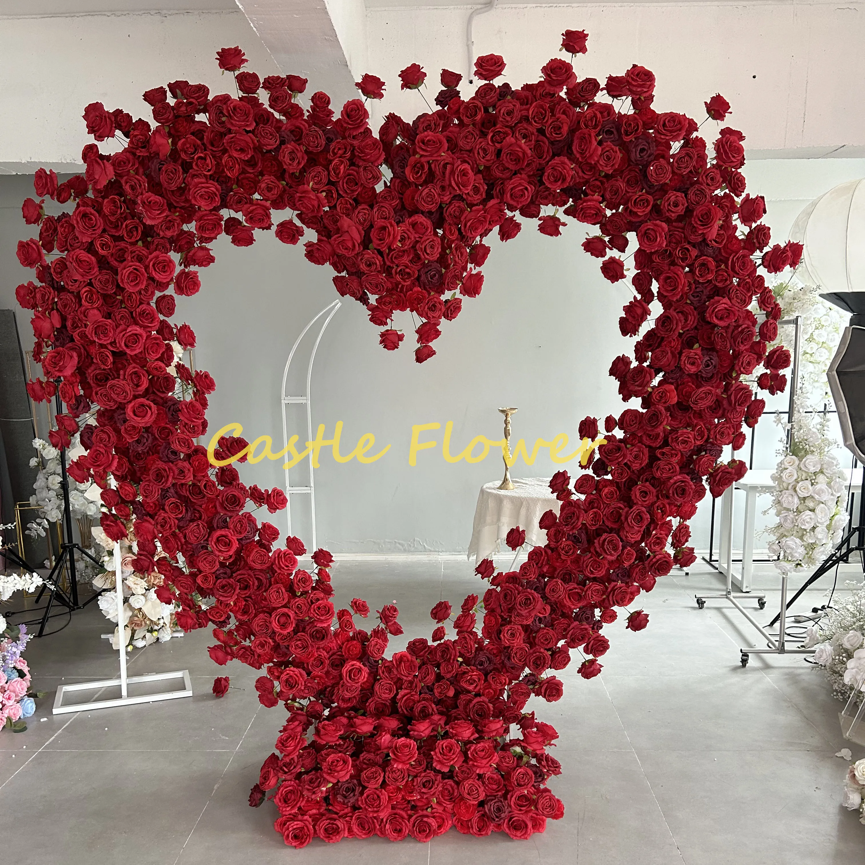 FAR110 Hot Selling Fast Delivery Artificial Heart Flower Wedding Heart Arch For Wedding Party Decoration
