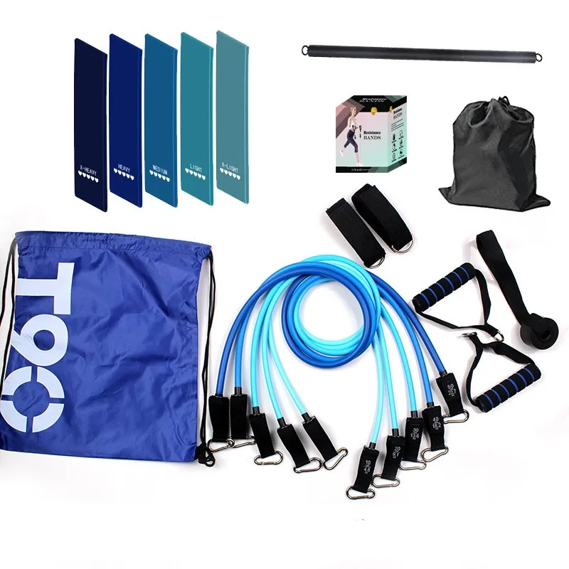 Blue Resistance Bands for handles Exercise Bands for Workout Bands Door Anchor Ankle Straps for Resistance Training 100 150lbs