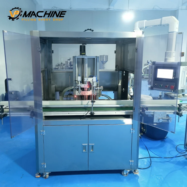 Product linear paste liquid customized bottle cup automatic double nozzle liquid filling machine