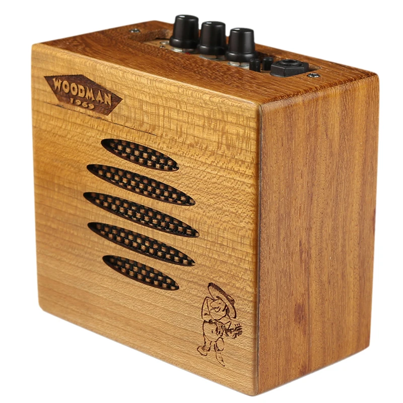 Solid wood compact portable  15w rechargeable acoustic guitar speaker