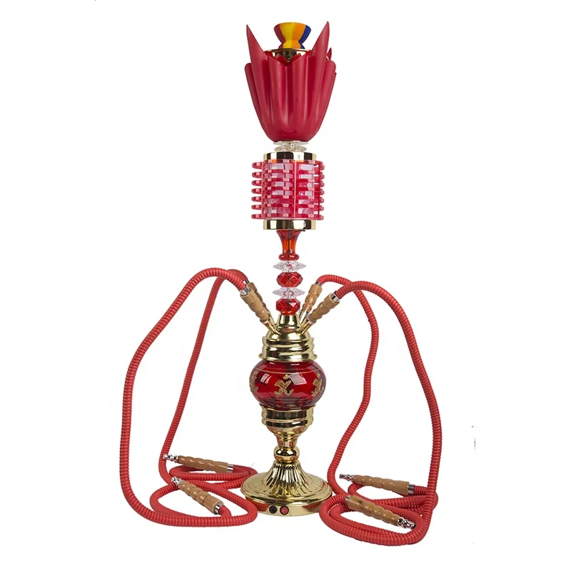 Good Quality Resin Hookah Shisha With Led for Smoking Narguile Sheesha Chicha Tobacco Cigarette Night Club Bar Lounge Party KTV