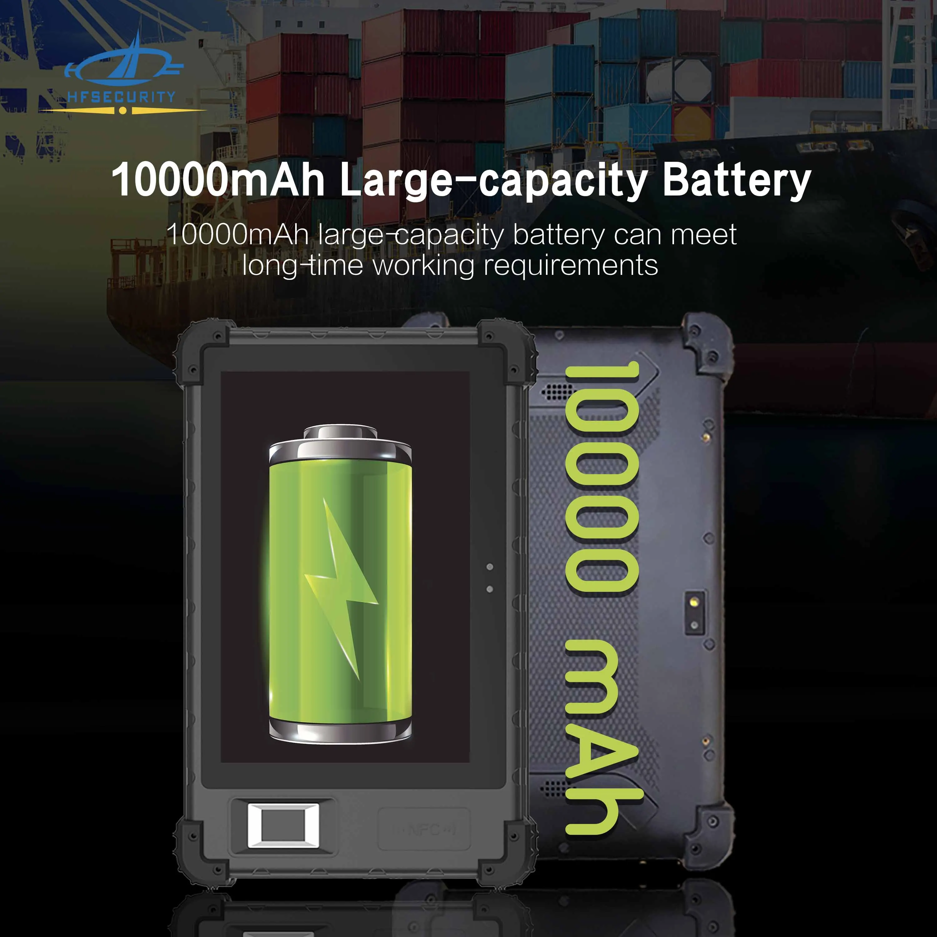 HFSecurity FP08 NFC Card Reader Rugged with Fingerprint 8 inch Android Barcode Scanner Fingerprint Tablet