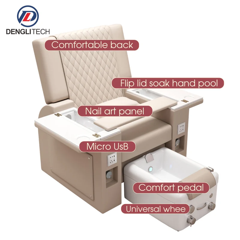 New design electric pedicure chair ceramic basin massage recliner with light function pedicure massage sofa chair for nail salon