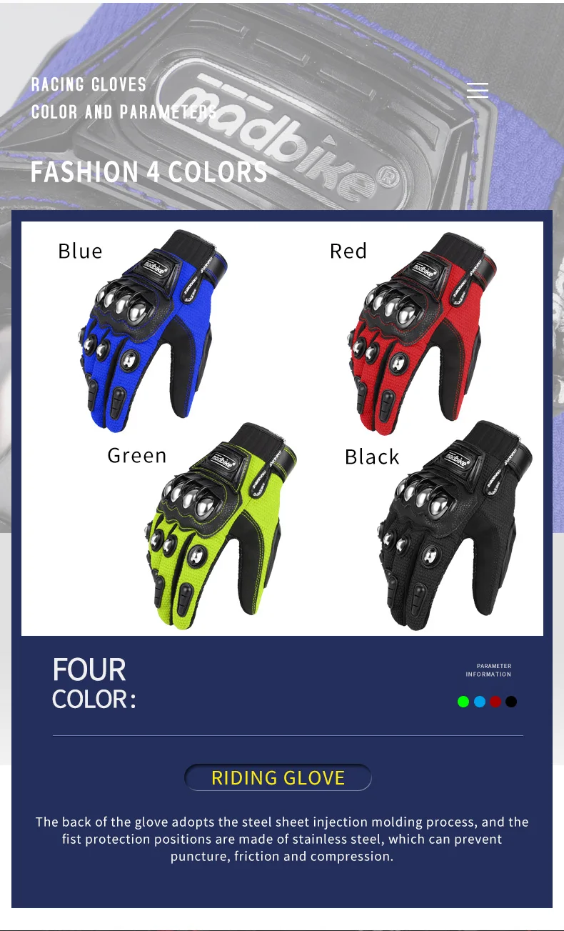 Factory Custom waterproof riding Motorcycle Gloves Full Finger Motocross Bike hand protection gloves for motorcycle riders