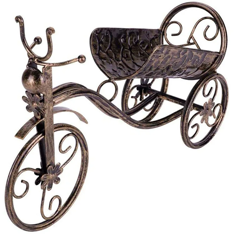 
Metal Red Rack Tricycle Shaped Wine Storage Whisky Bottle Holder 