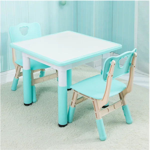 Пластиковые регулируемые по высоте дети изучают игра комплексные столы и стулья для дома школы