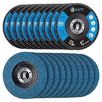 200pcs-carton SATC High Performance 4 -1/2 Inch Zirconia Flap Discs 80Grit Type 29 for Angle Grinder and Sanders Abrasive Tools