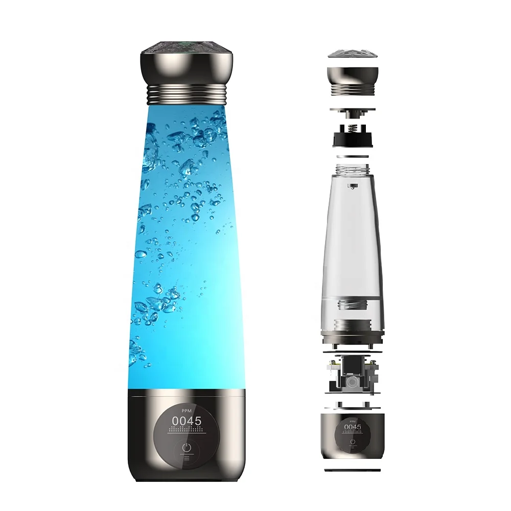 Portable Sports Electrolysis Hydrogen Rich Water Bottles Generator Alkaline Water Bottle with LED Display