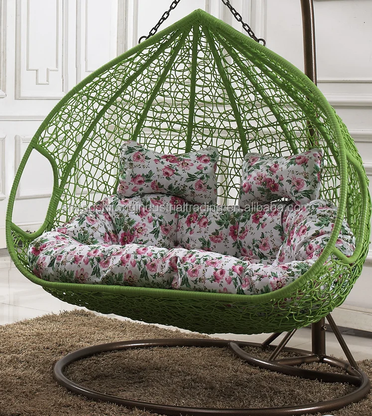 
Home hand-woven double seat Basket Hanging Chair Rattan Swing Chair Indoor Wicker Rocking Chairs 