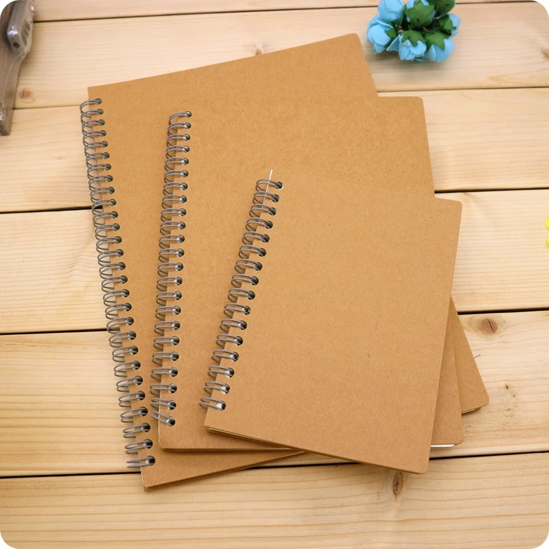 Print Cheap stitched daily Bulk Blank Paper Notebook Brown kraft journal Paper Notebook
