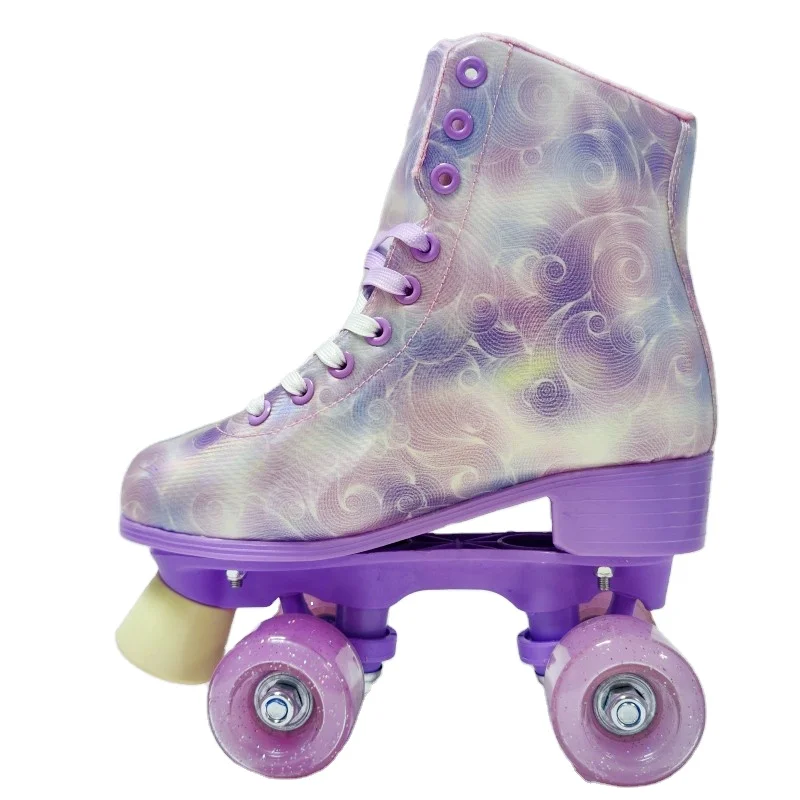Roller Skates in Line Strap Kids Unisex Four Wheel Skating Shoes Toe Stop Rubber for Skate