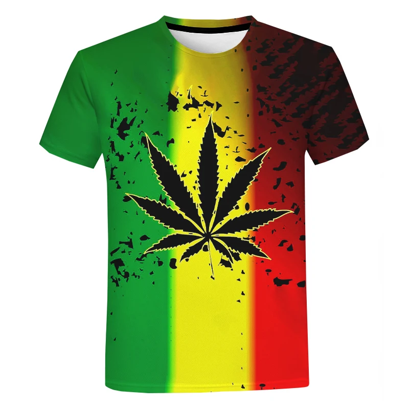 2022 Bob Marley Weeds Leaf 3D Digital Printing Shirt For Men Custom All Over Print Tshirts Graphics Printed Tees 3D Clothing