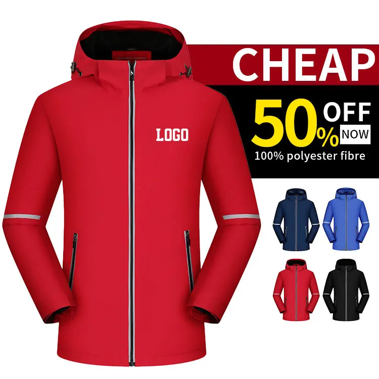 Custom Company logo Windproof Hiking Coat Hooded Outdoor Waterproof Polar Fleece Softshell Men Winter Jackets Uniform