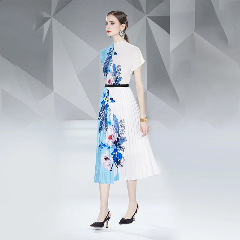 stock woman clothes manufacturer wholesale fashion apparel elegant vintage lady floral Evening casual bohemian dress