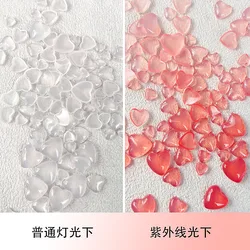 3d Color Changing nail decoration Flat Bottom Heart Bow Butterfly Peach Shapes Nail Art Diy Charms Accessories 100pcs/bag