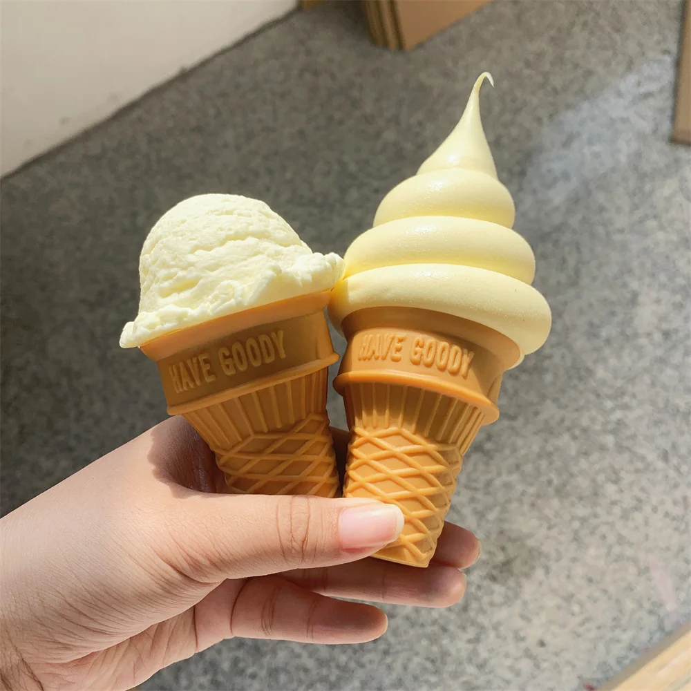 Doll Bar Small Gourmet Ice Cream Social Set Resin Kit Vanilla Soft Serve Play Toys Faux Scoop Model Kitchen Cute Drop Resistant