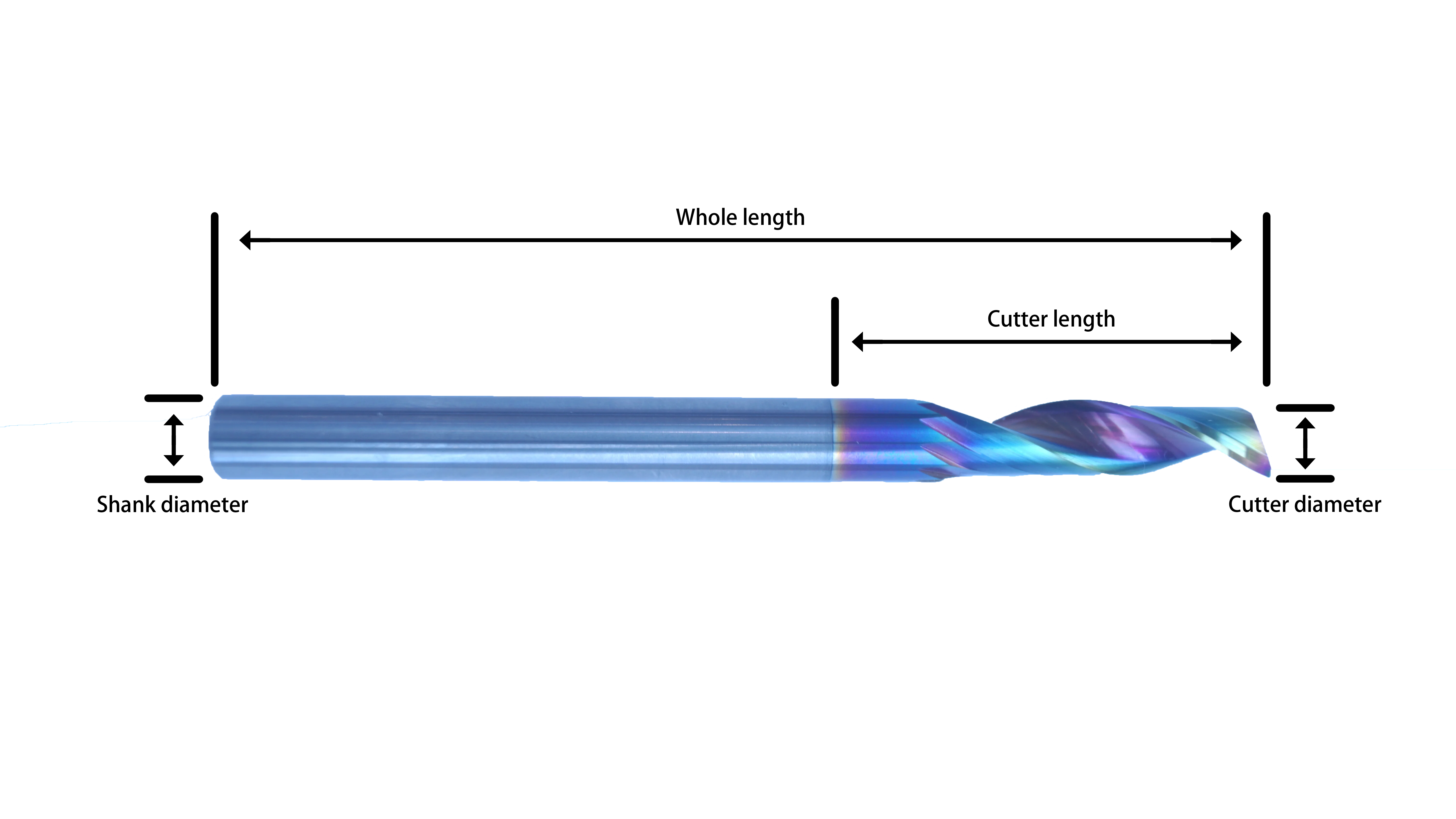 Metal Carbide end mill for Aluminum of good shock resistance and low noise