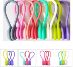 Custom logo silicone magnetic clip cable twist ties