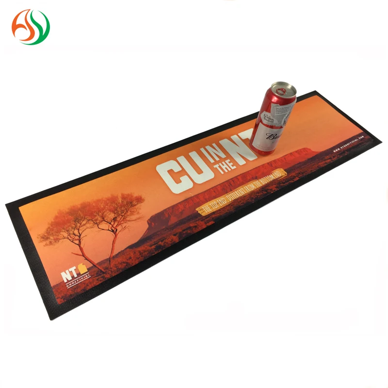 Rubber Bar Runner Personalised Eco-friendly Custom Top Spill Bar Mat 45 x 30 For Bar Counter