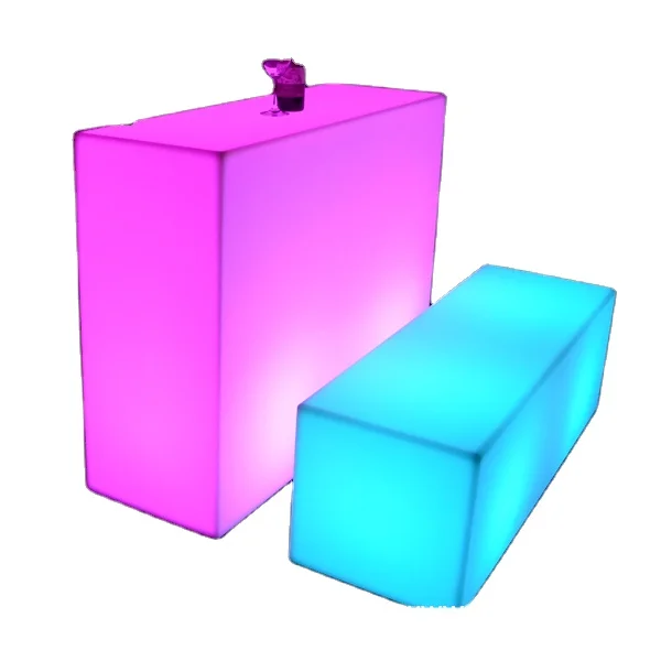 Disco ktv dj entertainment round led glow top poseur table bar counter led event furniture