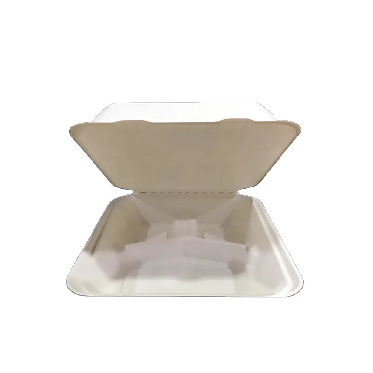 Paper Box Compostable lunch box biodegradable sugarcane paper pulp tableware