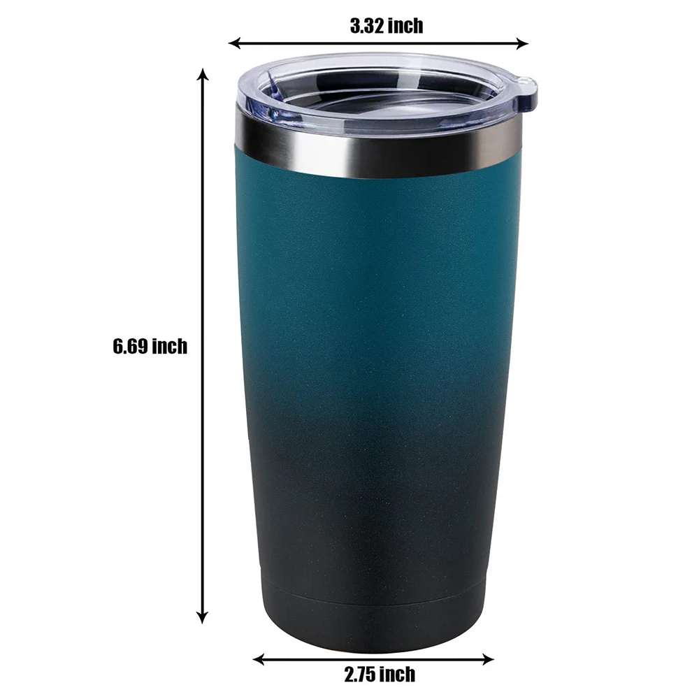 Custom 20oz double wall Vacuum Insulated Car Cup powder coated tumbler vacuum cup Thermal stainless steel coffee mug