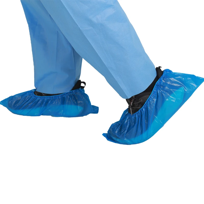 Disposable machine made CPE protective shoe cover