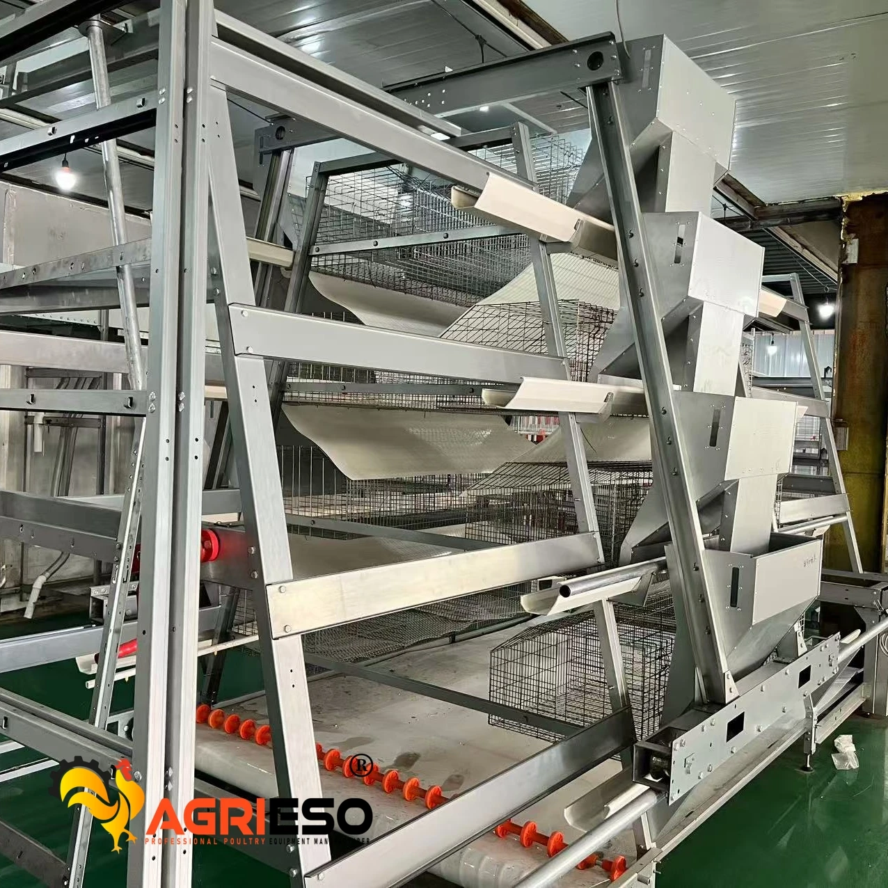 Agrieso Automatic Battery H Type 4 Tiers Bird-Harvesting Broiler Raising Cage for Chicken Poultry Farm/Farming Equipment