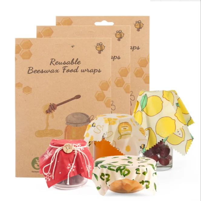 Zero Waste Sustainable Reusable Eco-Friendly Food Wraps  Bees Wrap Food Storage Bread Sandwich Wrapping Beeswax Food Wraps
