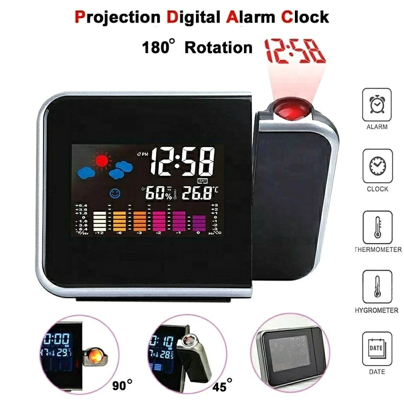 Moderno Reloj Digitales Con Proyector цифровой Подсветка прогноз погоды будильник со временем проекции