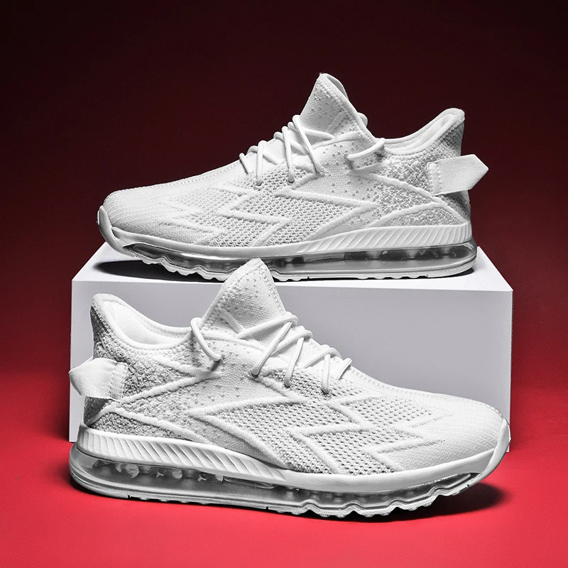 Men Sneakers Air Cushion TPR Sole Air Mash Vamp Light Weight Outdoor Jogging Running Basketball Sports Shoes Couples Trainers