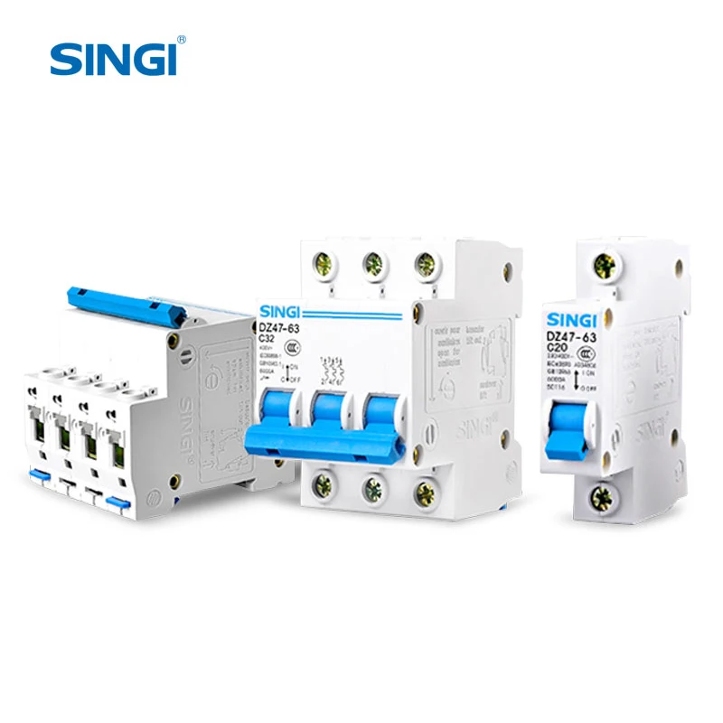 Singi DZ47-63 2P C20 performance heat resistant University mcb miniature circuit breaker electric safety air switch